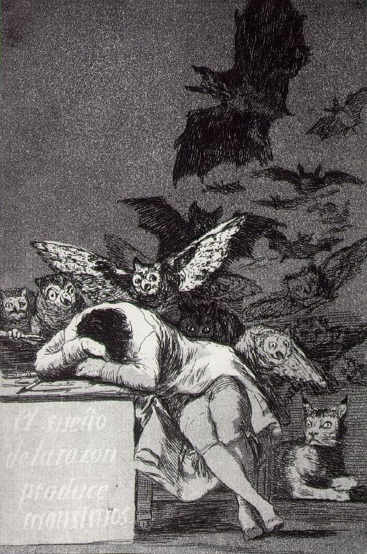 The Sleep of Reason Produces Monsters (From the series Los Caprichos) 1797