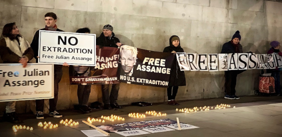 A vigil at London's Trafalgar Square.