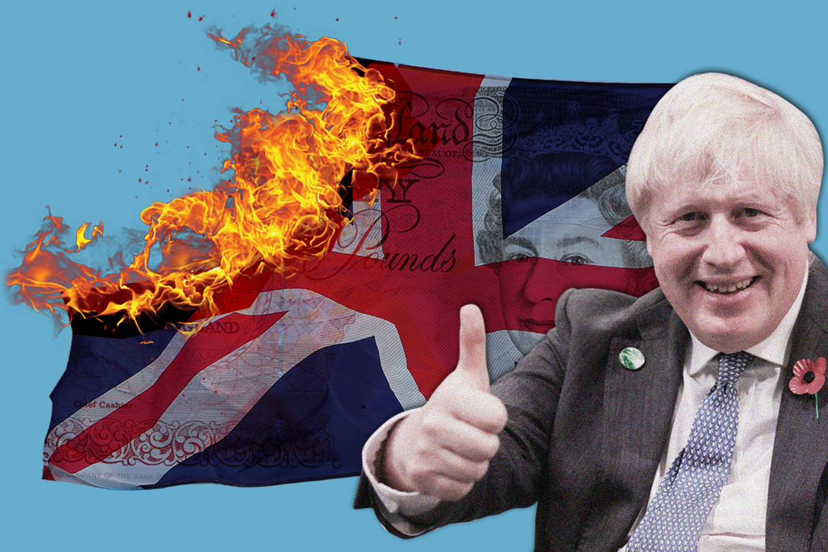 Boris burning flag Image Socialist Appeal