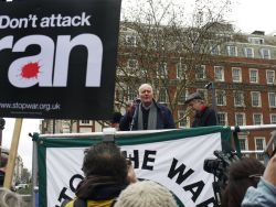 Tony Benn at a Stop the War rally, January 2012. Photo: Alan Denney