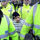 Tommy Sheridan being arrested