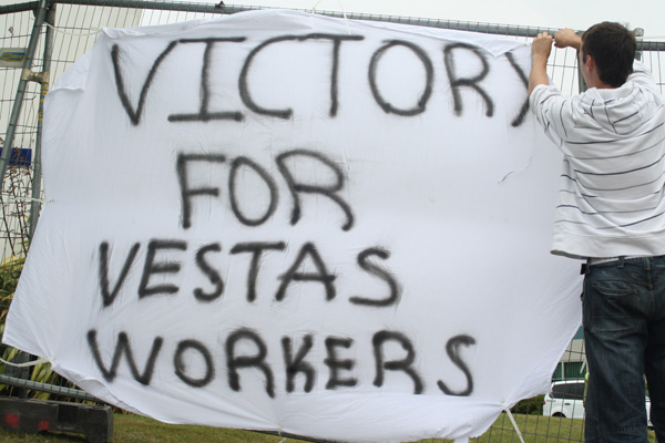 Vestas workers occupy against factory closure
