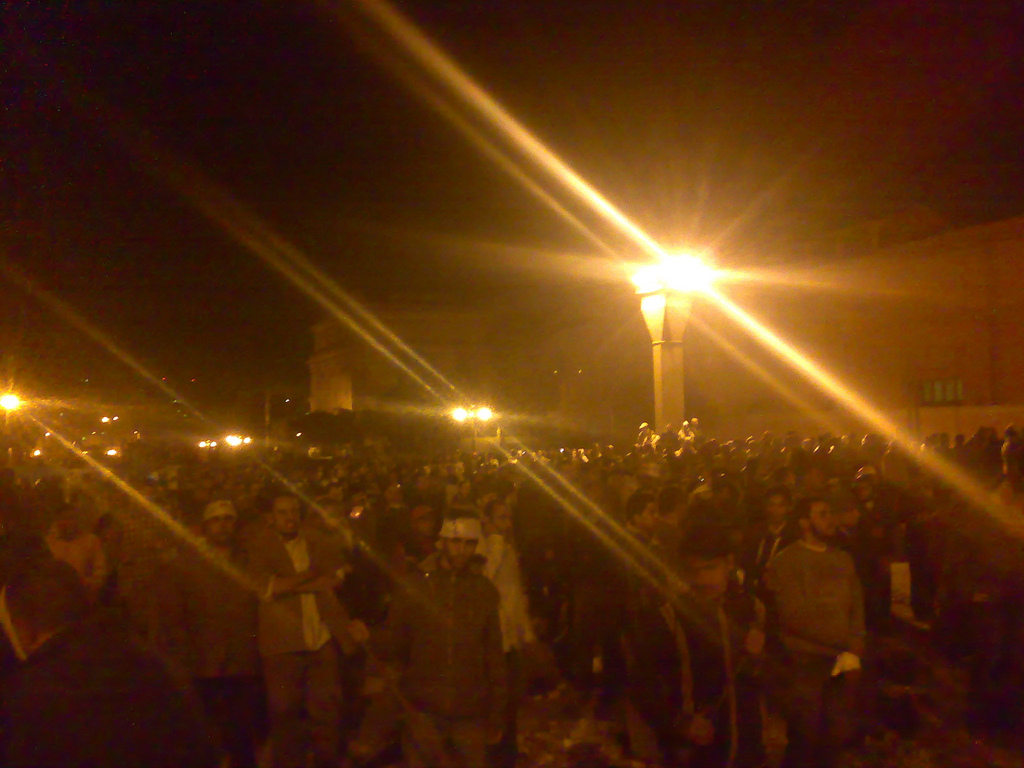 February 2 - Protesters gathering to defend demonstration - Photo: RamyRaoof