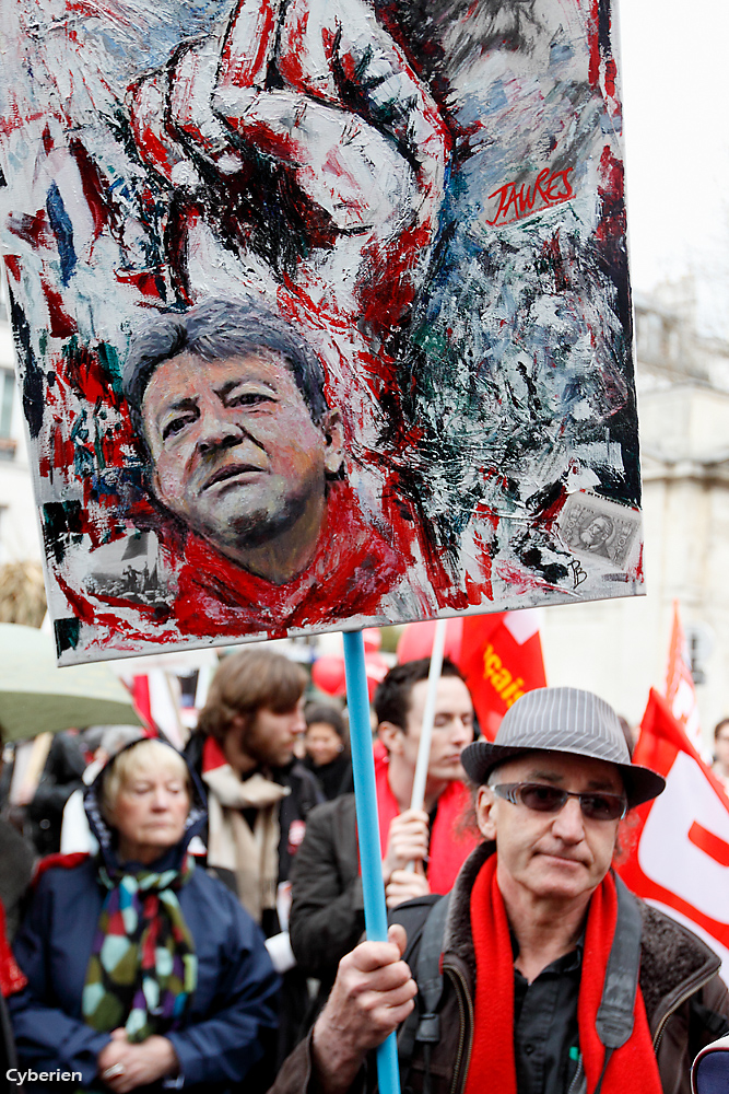 Melenchon art at the Toulouse demonstration