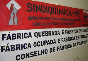 Factory closed, factory occupied and nationalised, the workers council, FLASCO