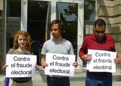 Protest in Frankfurt against electoral fraud