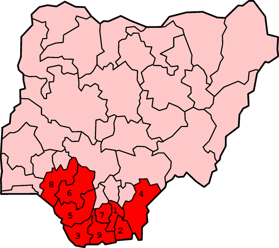 Map Of Nigeria With States. Akwa Ibom: Map of Nigeria