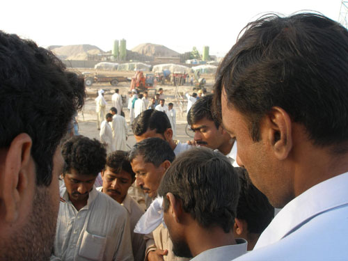 Discussion with workers