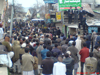 A view of the 9th March road block