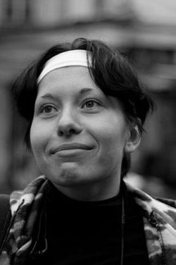 Anastasiya Baburova, a journalist at Novaya Gazeta, was shot when she followed the assasin. Photo by Novaya Gazeta.