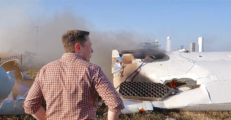 Musk looking at crash Image Steve Jurvetson Wikimedia Commons