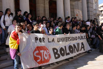 Demonstration against Bologna Process in Cartagena (Spain) in November 2008