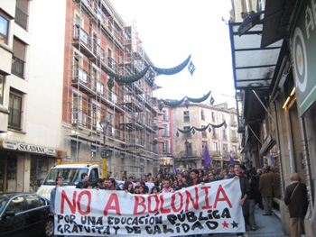 Demonstration against Bologna Process in Valladolid (Spain) in November 2008