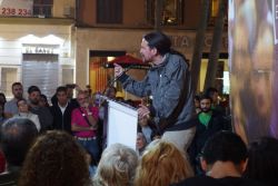 The leader of Podemos speaking in Malaga. Photo: Cyberfrancis