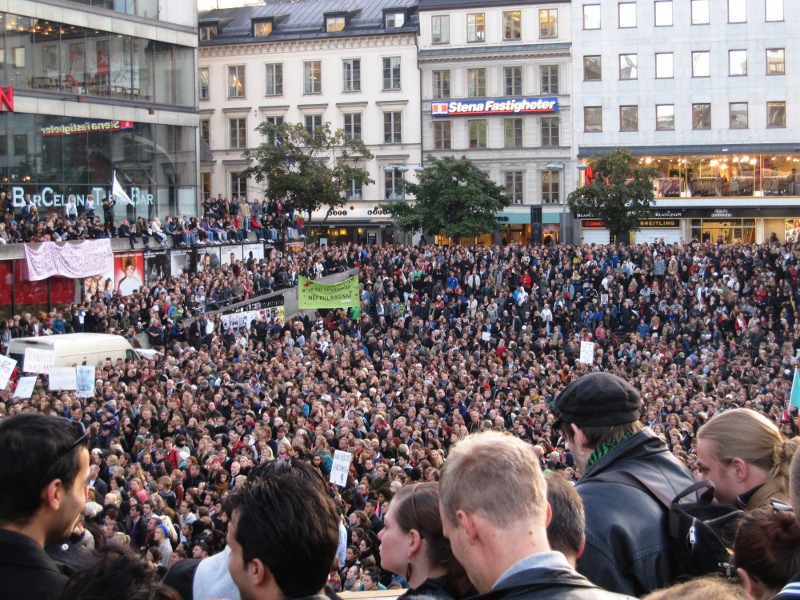 Demonstration against Sweden Democrats. Photo: Daniel Mott.