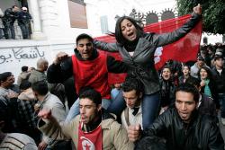 23 January, Caravan of Liberation arrives in Tunis. Photo: Nasser_Nouri