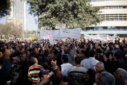 14 February, public transport workers rally. Photo: 3arabawy