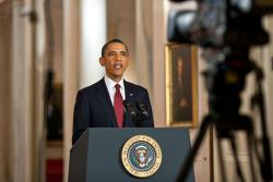 Barack Obama annoucing Osama mission. Photo: Pete Souza/ White House