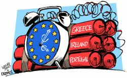 The Euro - a bomb waiting to explode. Illustration: Latuff & Dromos