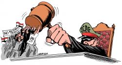 Stop Military trials. Illustration: Latuff