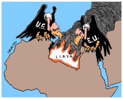 US and EU vultures - Latuff