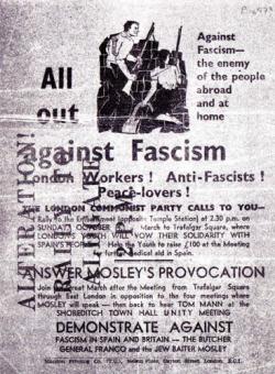 Poster: "All out against fascism"