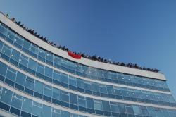 Occupiers on the roof of Tory HQ. Photo: SonniesEdge