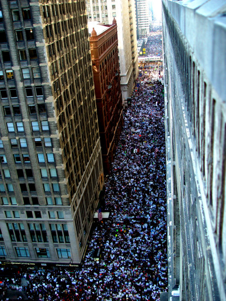 Immigrant rights demonstration in Chicago in 2006. Photo by jvoves.