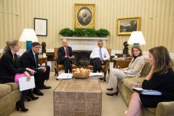 Obama briefed on shutdown. Photo: White House