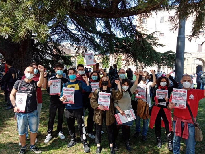 帕尔马的同志们参加了4月25纪念日游行，纪念从纳粹占领下解放出来。//图片来源：SCR, IMT Italy
