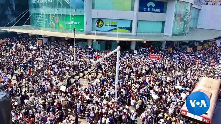 MM Protests 2021 Image VOA Burmese