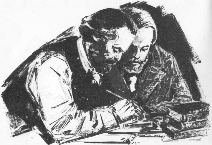 Marx og Engels Bilde public domain