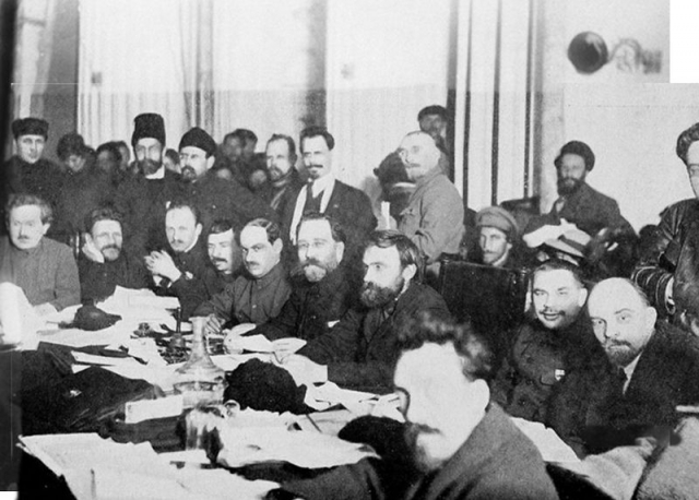 Russian Communist Party Meeting commons.wikimedia.org wiki FileCOLONPresidium of the 9th Congress of the Russian Communist Party Bolsheviks
