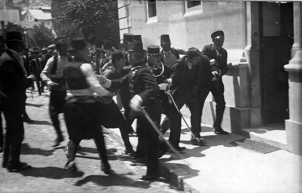 Gavrilo Princip captured in Sarajevo 1914