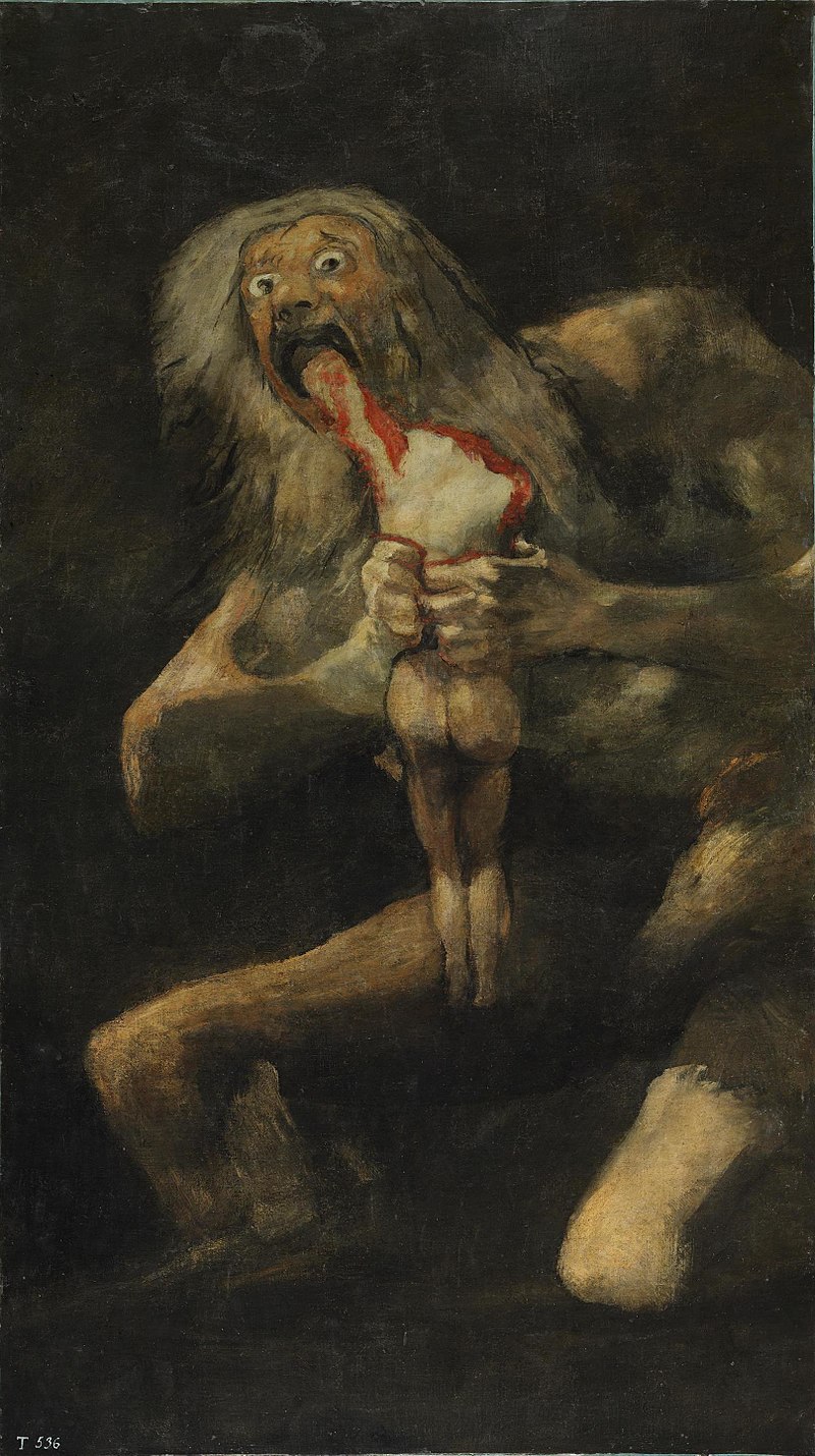 弗朗西斯科-戈雅的画作《农神吞噬其子》（约1819-1823）。//图片来源：公共领域