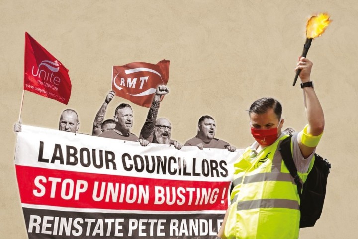 工人们需要进行激烈的反击，以捍卫工会自由和工人权利。//图片来源：英国《社会主义呼唤报》