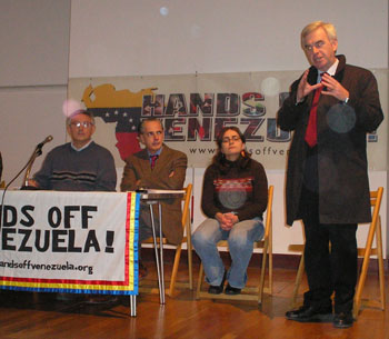 Left-wing Labour MP John McDonnell speaking at a Hands Off Venezuela meeting.
