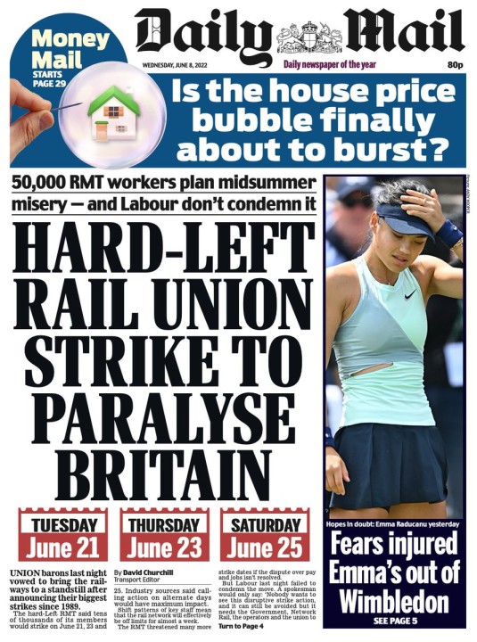 Daily Mail Rail Strike