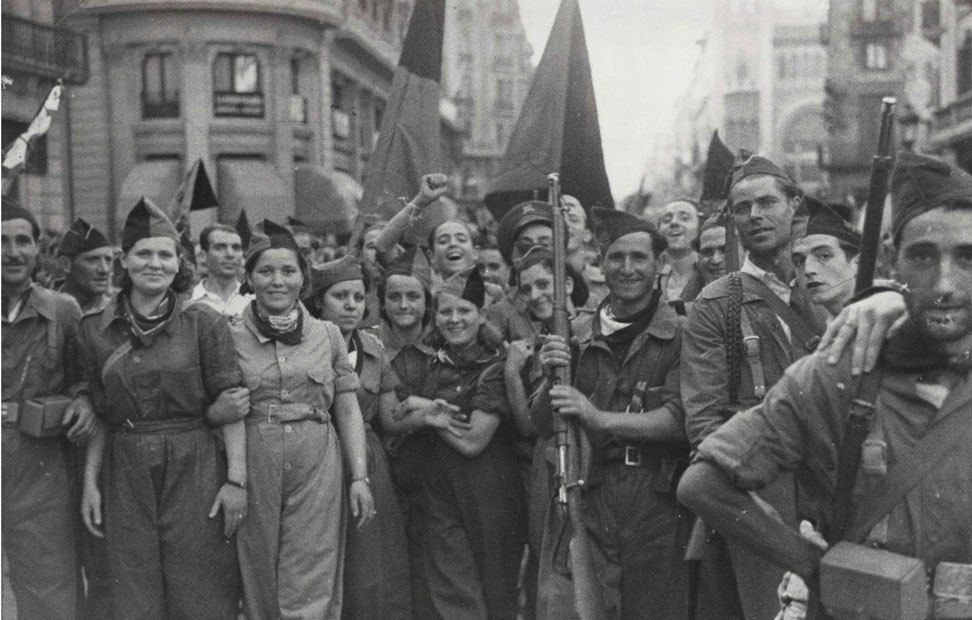 在1930年代的西班牙革命中，群眾表現出了最驚人的力量和決心，但他們卻一再被他們的領導人阻撓奪取政權：社會黨、共產黨、POUM和無政府主義者都是。//圖片來源：公共領域