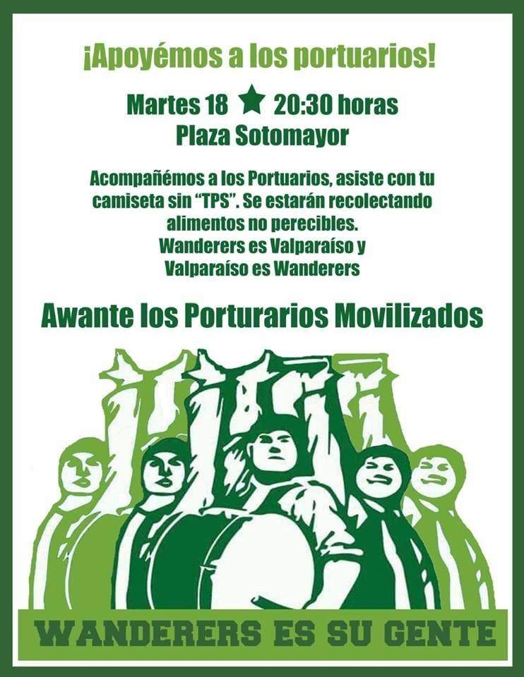 Afiche hinchas del Club de Deportes Santiago Wanderers equipo local de Valparaíso