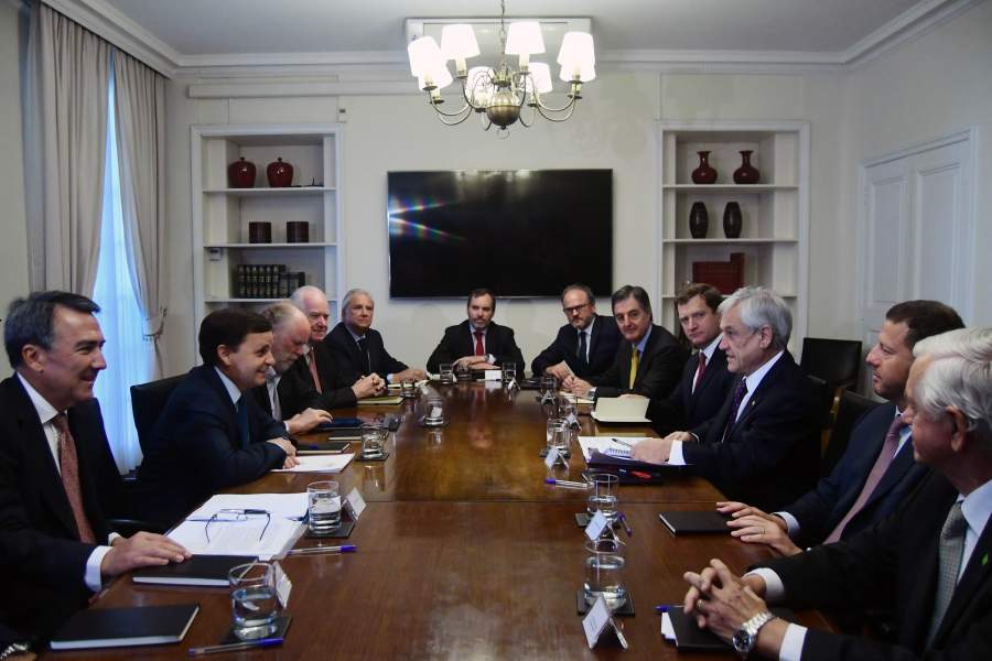 Reunión del presidente Piñera con empresarios Al medio Von Appen Foto La Tercera
