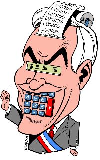 Sebastián Piñera. Illustracion: Latuff