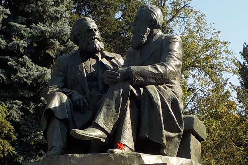Statues of Karl Marx 1818 1883 and Friedrich Engels Image Zorion