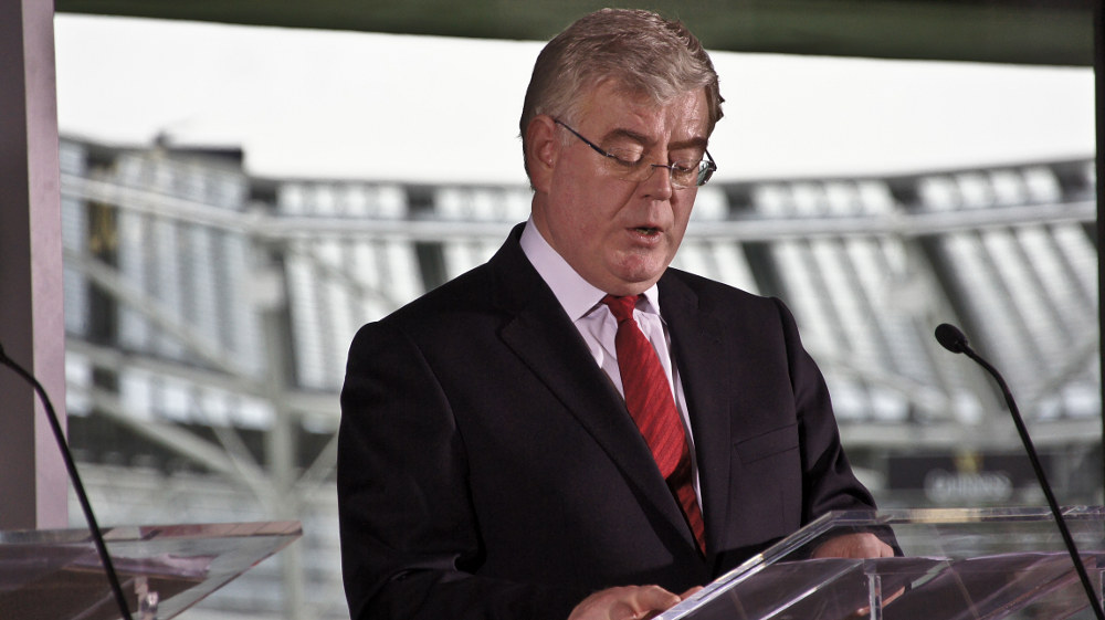 Gillmore launching the Labour Party election manifesto. Photo: William Murphy