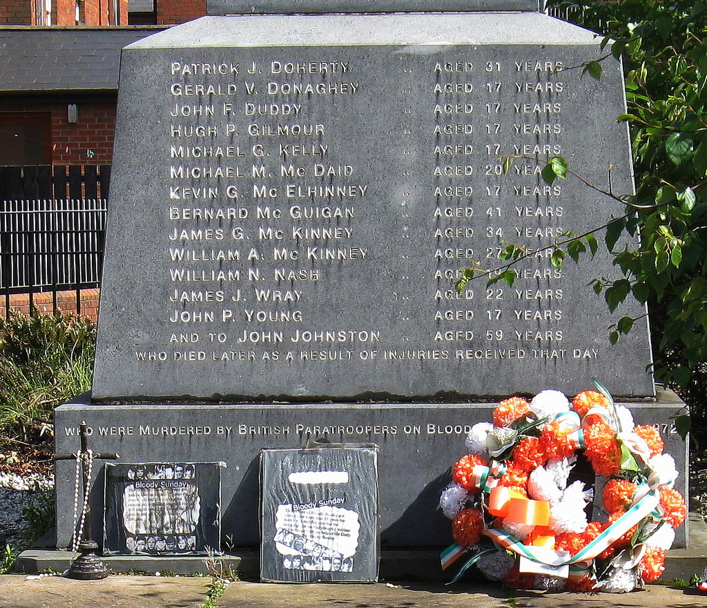 Bloody Sunday memorial Image Flickr nicksarebi
