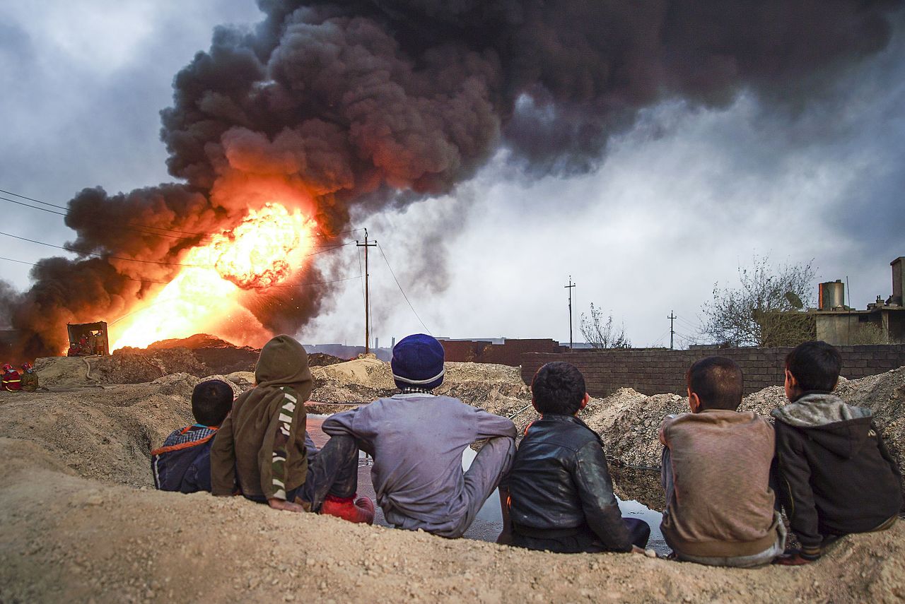 Fire in Mosul Image Mstyslav Chernov Wikimedia Commons