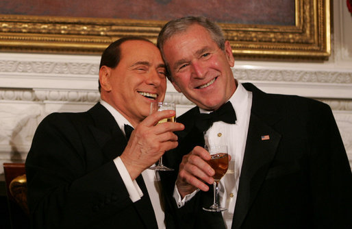 Bush and Berlusconi Image White House Wikimedia Commons