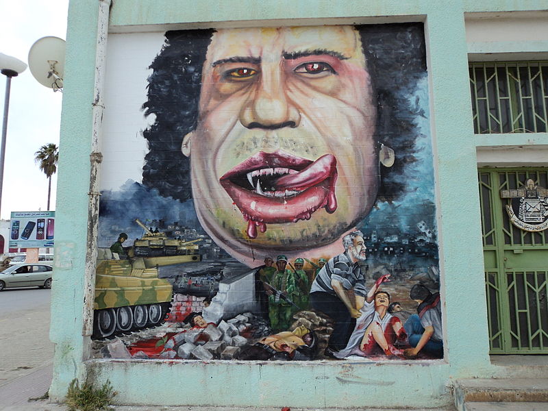 Gadafi caricature in Al Bayda