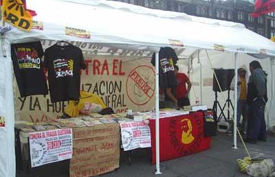 Tent of Militante in the Zocalo square