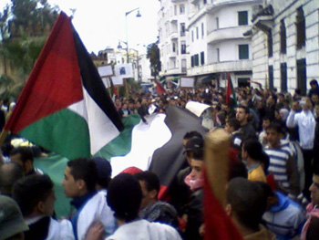 Demonstration in Morocco against attack on Gaza